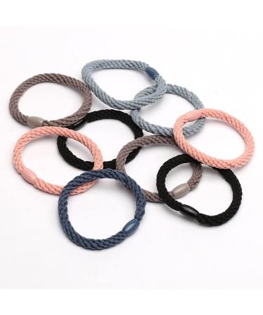 Buy Sioppkik 12-Piece Cotton Hair Ties - Braided Elastic Bands for Thick & Curly Hair | Durable Hair Jewelry (Mixed Colors) - International Shipping Available - Buy Online on GoSupps.com