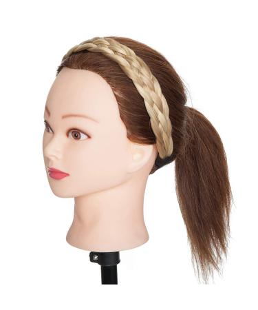 Tess Braided Hair Band Tie | Adjustable Hair Headband for Women | 3.8cm Wide Light Gold Blonde Extensions - Buy Online on GoSupps.com