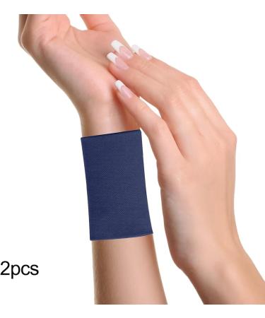 Harayaa Compression Wrist Sleeves Elastic 3D Woven Wristwear for Sports Tennis and Training | Dark Blue - Buy Online on GoSupps.com