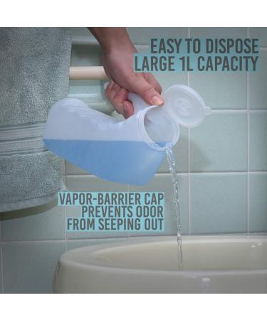 Wonder Sky 1000mL Urinal Bottle for Men - Pack of 2 | Spill Proof, Odor-Shield Lid | Portable & Translucent Plastic Container for Car Travel, Elderly, Incontinence - 2 Count - Buy Online on GoSupps.com
