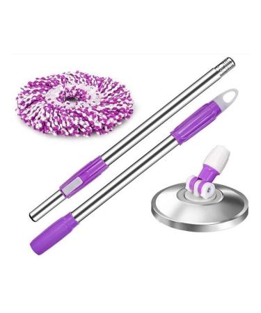 Mop Rotating Stainless Steel Rotating Handle 360 Rotating Micro Fiber Fabric Efficient Floor Cleaning to pursue happiness Purple