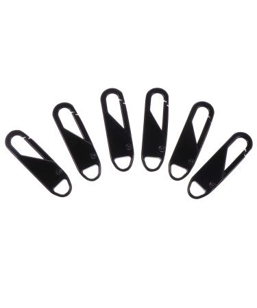 Artibetter 6PCs zipper Zuklaschen replacement Metal zipper handle Mender fixer for suitcase luggage jacket backpacks coat boots black