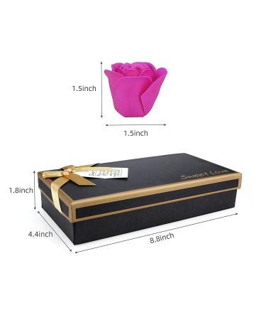 Rose Petal Bath Soap Gift Box - Floral Scented Soap for Valentine's Day, Anniversary, Birthday, Mothers Day - 18 Pcs Gradient Pink Roses - Gifts for Her - Buy Online on GoSupps.com