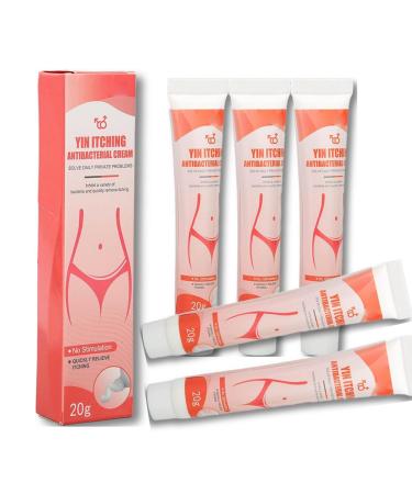 Intimate Soothing Cream Itch Relief Cream 20g for Women Private Parts Itch Relief Treatment Cream Soothes Itching Redness Thrush Cream Quick Relieve Itching Skin Irritation (5Pcs)