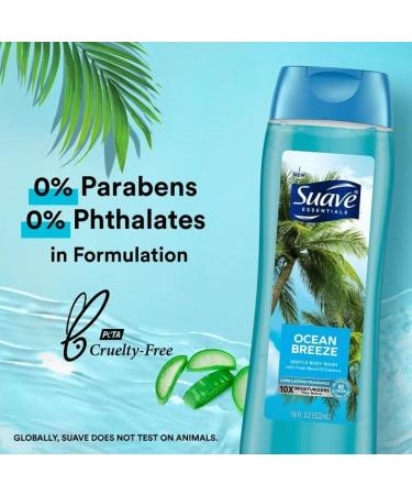 Essentials Gentle Body Wash - Ocean Breeze 18 oz | Hydrating Soothing & Refreshing Cleanser - Buy Online on GoSupps.com
