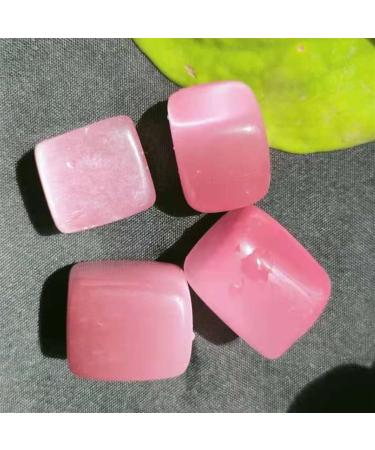 Uspick 4-Pack Natural Mineral Quartz Cat's Eye Hand Polished Rose Pink Crystal (Color : Pink Size : 120-150g) 120-150g Pink