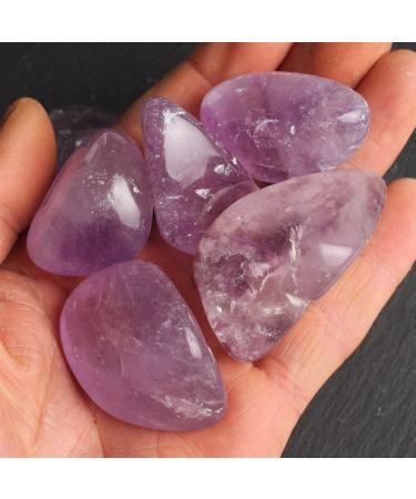 Natural Crystal Rough Natural Quartz Crystal 100g Natural Stones and Crystals Violet Amethyst Quartz Crystal Polished Tumbled Stone Specimen for Home Decoration Home Office Decor