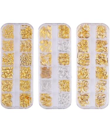 Fashion 3D Decoration Mixed Style Metallic Decor Gold Moon Star Beads Rivet Studs Mix Metal Nail Art Decoration(06) Style06 - Buy Online on GoSupps.com