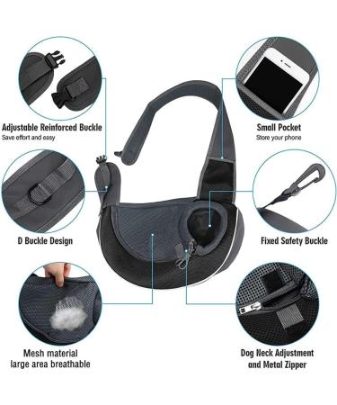 Pet Sling Carrier Bag Dog Cat Hand-Free Sling Carrier Shoulder Bag Breathable Mesh Pet Puppy Travel Bag Handbag Adjustable Shoulder Strap Pet Tote Bag For Small Dog Cat Puppy Outdoor Walking Travel Grey - Buy Online on GoSupps.com