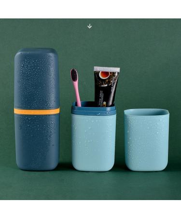 Katmerio Travel Toothbrush Set - 3-Piece Portable Toothbrush Holder & Cleaning Cup for Camping Hiking Business Trips & Home - Buy Online on GoSupps.com