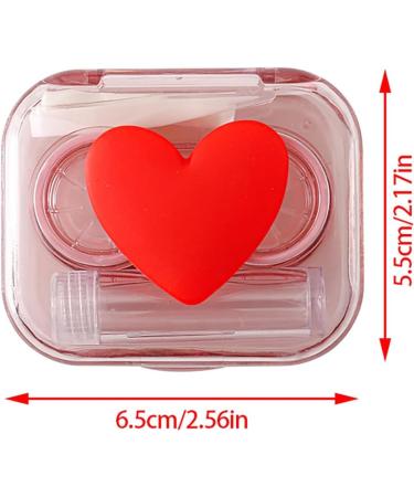 Heart-Shaped Portable Contact Lens Container Set - Leak-Proof Mini Box with Tweezers & Cleaner - Ideal for Travel - Green - Buy Online on GoSupps.com