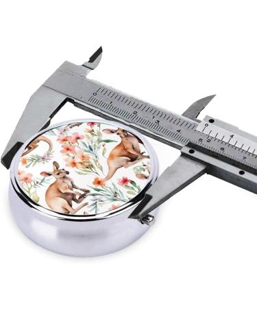 Funny Cartoon Kangaroo Mini Round Pill Box - 3 Compartment Portable Pill Organizer for Travel Home & Office - Buy Online on GoSupps.com