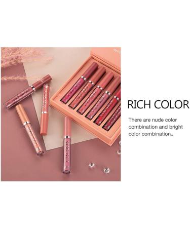 6-Piece Nude Matte Liquid Lipstick Set - Long-Lasting, Waterproof Lip Gloss Gift for Women (Set B) - Buy Online on GoSupps.com