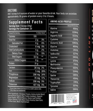 Organic Vegan Chickpea Protein Powder - All-Natural Chocolate Flavor 21g Protein & Only 2 Net Carbs | Sport Formula - Buy Online on GoSupps.com