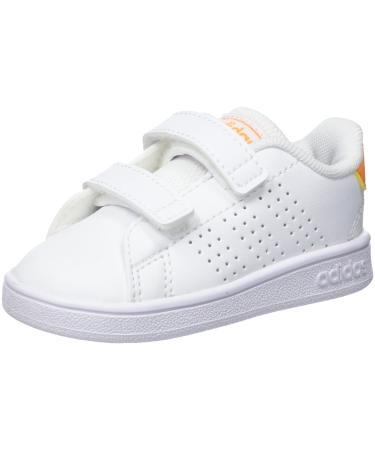 adidas Boy's Unisex Kids Advantage Cf I Sneaker Child 5 UK Child Ftwr White Ftwr White Orange Rush
