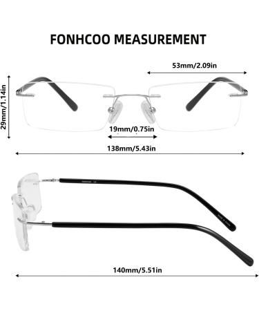 FONHCOO Blue Light Blocking Glasses - Unisex Lightweight Frameless Rectangle - Anti Blue Ray for Computer & Gaming - Stylish Black Design - Buy Online on GoSupps.com