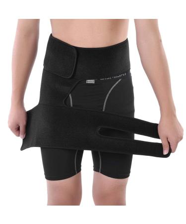 Adjustable Hip Orthosis Thigh Support | Neoprene Grip for Sprain Pain Relief & Groin Injury Rehab - Buy Online on GoSupps.com