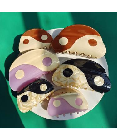 YIFEIJIAO Yin Yang Hair Clips - Large Coffee Color, Punk Goth Vintage Hair Accessories for Girlfriend, Aesthetic Present - Buy Online on GoSupps.com