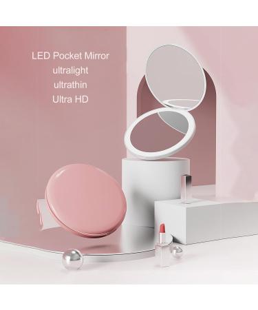 LED Lighted Travel Makeup Mirror Round LED Pocket Mirror Portable Foldable Mini LED Lighted Pocket Makeup Mirror for Travel - Buy Online on GoSupps.com