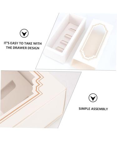 Zerodeko 45 Pcs Macaron Box Small Bakery Paper Boxes Baking Boxes with Window Small Pastry Boxes Paper Macarons Container Packaging Boxes Clear Cake Containers Bread White European Style 1 - Buy Online on GoSupps.com