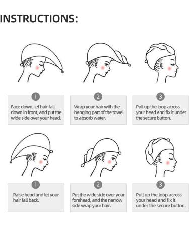 Quick-Dry Hair Towel Wrap - Button Turban for Effortless Hair Drying | Premium Porcelain Chinaware - Buy Online on GoSupps.com