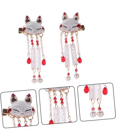 Toyvian 1 Pair Fox Tassel Clip Barrettes for Hair Chinese Tassel Hair Clip Hair Clips for Hair Accessory for Women Tassel Hairpin Pearl Hair Accessories Kimono Hair Alloy - Buy Online on GoSupps.com