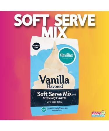 Zippy Sweets - Vanilla Soft Serve Ice Cream Mix For Your Soft Serve Ice Cream Machine Lactose Free Includes 4 Pack Colour Changing Spoons - 6 Pound Bag - Buy Online on GoSupps.com
