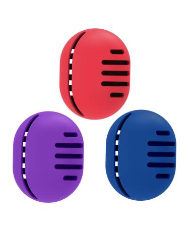 Fauxomor make-up sponge holder 3 pieces breathable silicone Beauty flender travel bag for all sizes of make-up sponge sustainable portable cosmetics tool red+blue+purple 1 piece (3 Pack) C-red+blue+purple