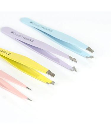 Brushworks HD 4 Piece Combination Tweezer Set - Mixed | Precision Tweezers for Professional Grooming - Buy Online on GoSupps.com