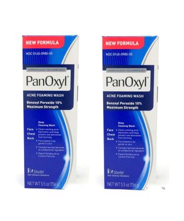 PanOxyl 10% Acne Foaming Wash 5.5 Ounce ( Value Pack of 2) 5.5 Ounce (Pack of 2)