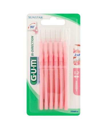 Sunstar GUM Bi-direction Interdental Brushes 1.2 mm 6 pieces