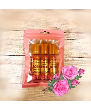 ROSE Perfume Oil - All-Natural Essential Oil Fragrance - Huile de Parfum - Bulgarian Damask Rosa Damascena Petals Otto Tea Rose De Mai - Roll On Roller Ball - Party Travel Guest Favors Gifts - 10mlx3 aroma of mixed freshly cut roses with soft floral sligh - Buy Online on GoSupps.com