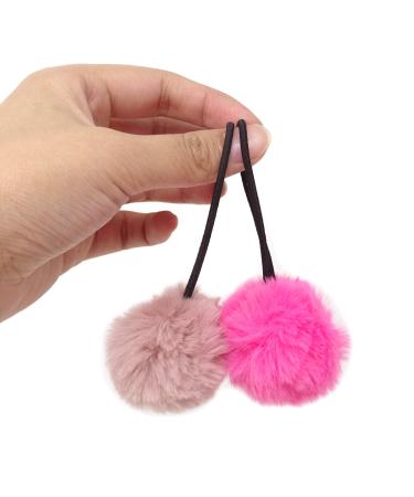 Honbay 12PCS Korean Cute Pom Pom Ball Elastic Hair Ties - Seamless Hair Ropes Ponytail Holders - Buy Online on GoSupps.com