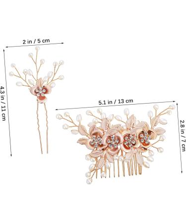 Didiseaon 1 Set Leaf Pearl Hairpin Side Hair Comb Hair Fork Clip Rhinestones Hair Comb Accessories Barrette Hair Side Comb Peinetas Para De Mujer Prom Hair Jewelry Hair Forks for Buns Metal - Buy Online on GoSupps.com