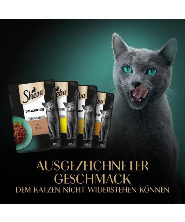 Sheba Katznassfutter Delicatesse in Jelly - 72x85g Fine Poultry Wet Cat Food (Duck Chicken & Turkey) - International Shipping Available - Buy Online on GoSupps.com