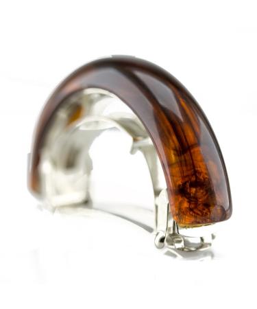 1pc braid holder narrow approx. 6cm long and 1.5cm wide in havana - Made in Germany - WeLoveBeads