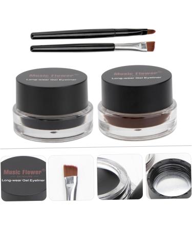Balacoo 6 Pcs Black Eyeliner Pen Brown Eye Shadow Dark Brown Eyeliner Black Eyebrow Gel Palette Water Proof 1 count (Pack of 1) As Shownx3pcs - Buy Online on GoSupps.com