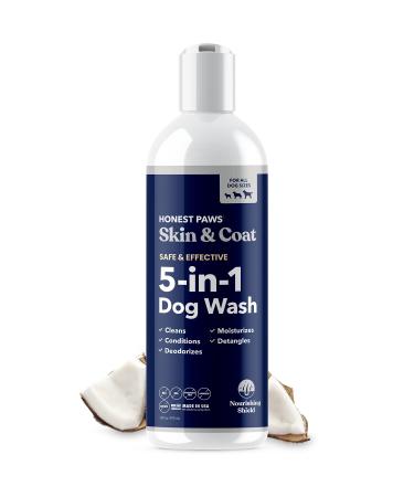 Honest Paws Dog Shampoo and Conditioner - Helps with Reducing Itch Cleanses Hydrates Nourishes Dry Skin and Smelly Coat Help Decrease Odor Shedding and Allergies 5 n 1 Shampoo & Conditioner - 16 Ounce
