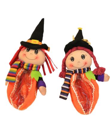 Healeved 2pcs Candy Bag Halloween Theme Pouch Halloween Party Favors Halloween Candy Kids Clear Bags for Favors Halloween Party Bags Halloween Party Favor Bags Gift Cloth Child The Witch