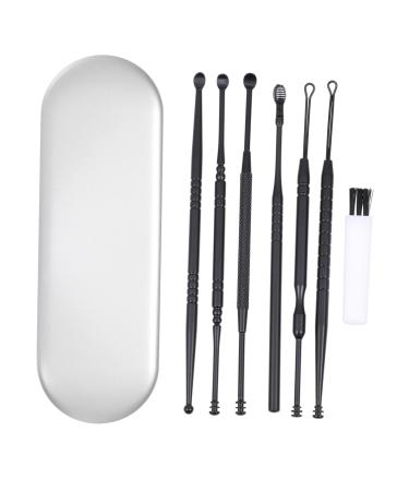 PACKOVE Portable Ear Cleaning Kit 6-Piece Professional Ear Wax Removal Tools Spiral Spring Design for Home and Travel Use