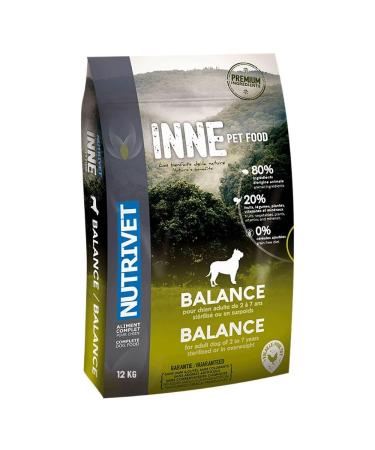 NUTRIVET - INNE Dog - Grain-free kibble - Sterilized or overweight adult dog - Poultry - 80% ingredients of animal origin - 12 kg