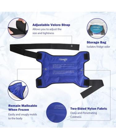 NEWGO Hip Ice Pack Wrap - Reusable Cold Therapy for Hip Bursitis, Inflammation, Sciatica Pain Relief - Blue - Buy Online on GoSupps.com