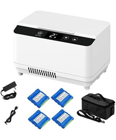 Car Medication Fridge Diabetic Portable Insulin Cooler Refrigerator Outdoor Medical Organize Cooling Box With LED Display And Battery 230x145x145mm Quad battery