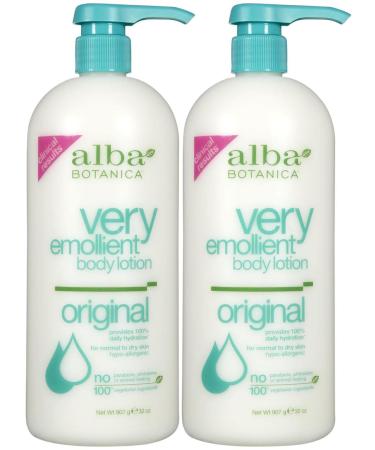 Alba Botanica Very Emollient Body Lotion - Original - 32 Ounce (Pack of 2)