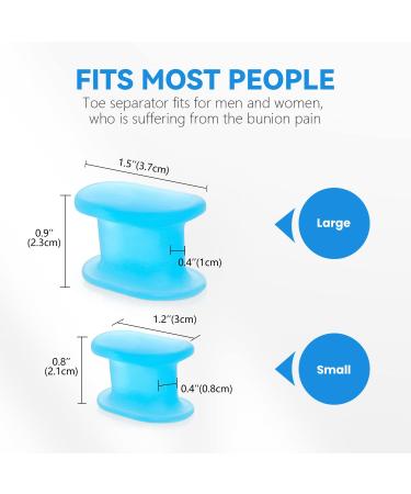 Sumifun 16 Pack Gel Toe Separator Bunion Corrector for Overlapping Toes - Small & Large Blue Sizes Included - Buy Online on GoSupps.com