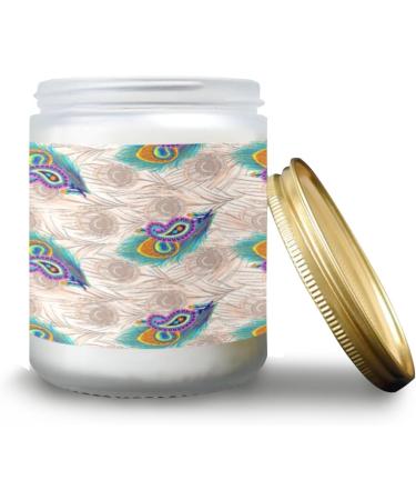 Orange Lemon Aromatherapy Candles - 7 oz Scented Jar Candle Gift Set for Women | Long Lasting Home Fragrance with Peacock Feather Design - Buy Online on GoSupps.com