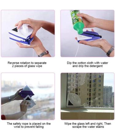 Dual Side Magnetic Window Cleaner Good Water Absorption Glass Surface Wiper Cleaning Brush - Buy Online on GoSupps.com