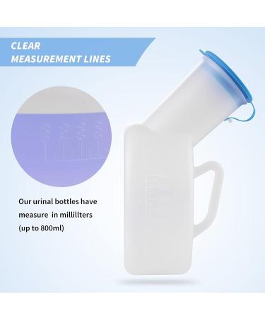 AWOKEN Reusable Men's Urinal - 30oz 800ML Wide Base, Spill Proof, Portable Travel Pee Bottle - White and Blue - Buy Online on GoSupps.com