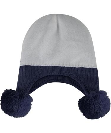 KAKU NANU Toddler Winter Hat with Double Pom Pom | Fleece Lined Beanie for Baby Boys and Girls | 6-12 Months | Dark Blue - Buy Online on GoSupps.com