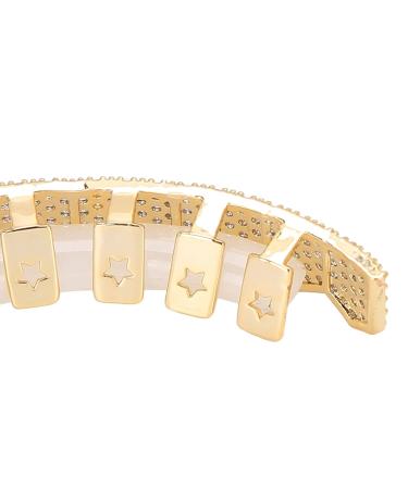 Bling Teeth Grillz Set - Iced Out Gold & Silver Teeth Grills for Women | Top & Bottom Grills with Storage Box - Buy Online on GoSupps.com